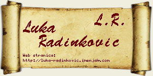 Luka Radinković vizit kartica
